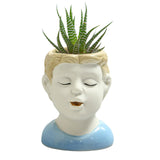 Maxbell 2Pcs Cute Succulent Pots Ceramic Planter Small Succulent Pot with Drainage