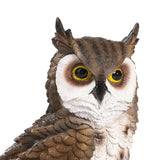 Maxbell 2xRealistic Horned Owl Decoy Bird Scarecrow for Yard Garden Statues Ornament Brown