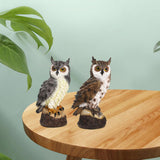 Maxbell 2xRealistic Horned Owl Decoy Bird Scarecrow for Yard Garden Statues Ornament Brown