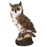 Maxbell 2xRealistic Horned Owl Decoy Bird Scarecrow for Yard Garden Statues Ornament Brown