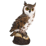 Maxbell 2xRealistic Horned Owl Decoy Bird Scarecrow for Yard Garden Statues Ornament Brown