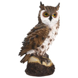 Maxbell 2xRealistic Horned Owl Decoy Bird Scarecrow for Yard Garden Statues Ornament Brown