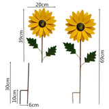 Maxbell 2pcs Garden Sunflower Wind Spinner Flower Sculpture for Patio Decoration