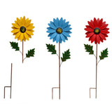 Maxbell 2pcs Garden Sunflower Wind Spinner Flower Sculpture for Patio Decoration