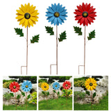 Maxbell 2pcs Garden Sunflower Wind Spinner Flower Sculpture for Patio Decoration