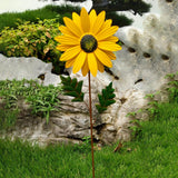 Maxbell 2pcs Garden Sunflower Wind Spinner Flower Sculpture for Patio Decoration