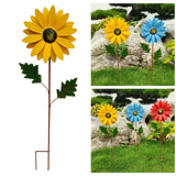 Maxbell 2x Garden Sunflower Wind Spinner Flower Sculpture for Backyard Patio Decor