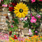 Maxbell 2pcs Garden Sunflower Wind Spinner Flower Sculpture for Patio Decoration