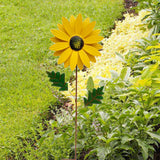 Maxbell 2pcs Garden Sunflower Wind Spinner Flower Sculpture for Patio Decoration