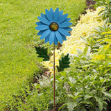 Maxbell 2x Garden Sunflower Wind Spinner Flower Sculpture for Backyard Decor