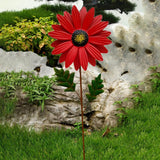 Maxbell 2x Garden Sunflower Wind Spinner Flower Sculpture for Backyard Decor