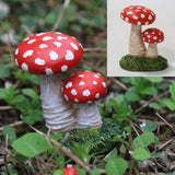 Maxbell 3x Mushroom Figure Yard Decoration Miniature Creative w/ Base for Garden