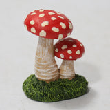 Maxbell 3x Mushroom Figure Yard Decoration Miniature Creative w/ Base for Garden