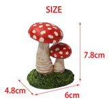 Maxbell 3x Mushroom Figure Yard Decoration Miniature Creative w/ Base for Garden