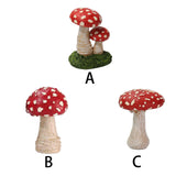Maxbell 3x Mushroom Figure Yard Decoration Miniature Creative w/ Base for Garden