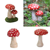 Maxbell 3x Mushroom Figure Yard Decoration Miniature Creative w/ Base for Garden