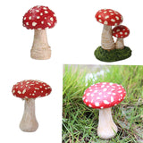 Maxbell 3x Mushroom Figure Yard Decoration Miniature Creative w/ Base for Garden