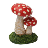 Maxbell 3x Mushroom Figure Yard Decoration Miniature Creative w/ Base for Garden