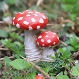 Maxbell 3x Mushroom Figure Yard Decoration Miniature Creative w/ Base for Garden