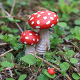 Maxbell 3x Mushroom Figure Yard Decoration Miniature Creative w/ Base for Garden