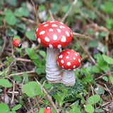 Maxbell 3x Mushroom Figure Yard Decoration Miniature Creative w/ Base for Garden