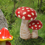 Maxbell 3x Mushroom Figure Yard Decoration Miniature Creative w/ Base for Garden