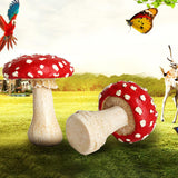 Maxbell 3x Mushroom Figure Yard Decoration Miniature Creative w/ Base for Garden