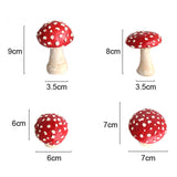 Maxbell 3x Mushroom Figure Yard Decoration Miniature Creative w/ Base for Garden