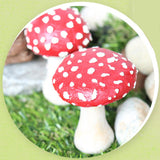 Maxbell 3x Mushroom Figure Yard Decoration Miniature Creative w/ Base for Garden