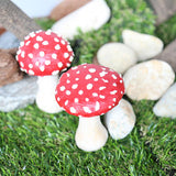 Maxbell 3x Mushroom Figure Yard Decoration Miniature Creative w/ Base for Garden
