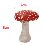Maxbell 3x Mushroom Figure Yard Decoration Miniature Creative w/ Base for Garden