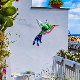 Maxbell 2x Hummingbird Wall Art Bird Wall Art Sculpture for Door Living Room Decor