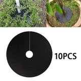 10Pcs Garden Tree Weed Barrier Protector Mat Weed Control Fabric