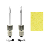 Copper Soldering Iron Tips Kit Parts with Cleaning Sponge for E10 Interface Tip K