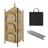 Maxbell Multi Layers Hanging Drying Rack Net Foldable Lightweight (Black) camel - Aladdin Shoppers