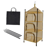 Maxbell Multi Layers Hanging Drying Rack Net Foldable Lightweight (Black) camel - Aladdin Shoppers