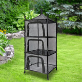 Maxbell Multi Layers Hanging Drying Rack Net Foldable Lightweight (Black) black - Aladdin Shoppers