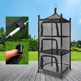 Maxbell Multi Layers Hanging Drying Rack Net Foldable Lightweight (Black) black - Aladdin Shoppers