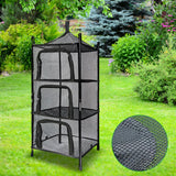 Maxbell Multi Layers Hanging Drying Rack Net Foldable Lightweight (Black) black - Aladdin Shoppers