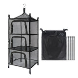 Maxbell Multi Layers Hanging Drying Rack Net Foldable Lightweight (Black) black - Aladdin Shoppers