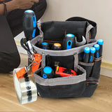 Maxbell Waist Belt Tool Storage Pouch Organizer for Carpenters Multi Purpose Durable Gray