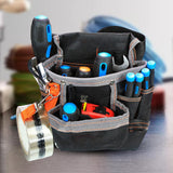 Maxbell Waist Belt Tool Storage Pouch Organizer for Carpenters Multi Purpose Durable Gray