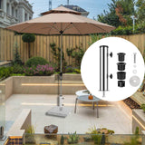 Maxbell Umbrella Base Stand Tube Replacement Parasol Steel for Docks Balcony Outside