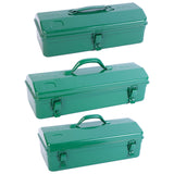 Maxbell Metal Tool Box with Lock Latch Green Tool Organizer for Garage Home Workshop 35cmx11cmx14cm
