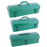 Maxbell Metal Tool Box with Lock Latch Green Tool Organizer for Garage Home Workshop 35cmx11cmx14cm