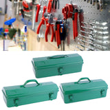 Maxbell Metal Tool Box with Lock Latch Green Tool Organizer for Garage Home Workshop 35cmx11cmx14cm