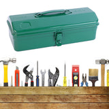 Maxbell Metal Tool Box with Lock Latch Green Tool Organizer for Garage Home Workshop 35cmx11cmx14cm