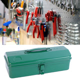 Maxbell Metal Tool Box with Lock Latch Green Tool Organizer for Garage Home Workshop 35cmx11cmx14cm