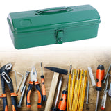 Maxbell Metal Tool Box with Lock Latch Green Tool Organizer for Garage Home Workshop 35cmx11cmx14cm