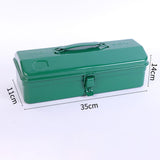 Maxbell Metal Tool Box with Lock Latch Green Tool Organizer for Garage Home Workshop 35cmx11cmx14cm